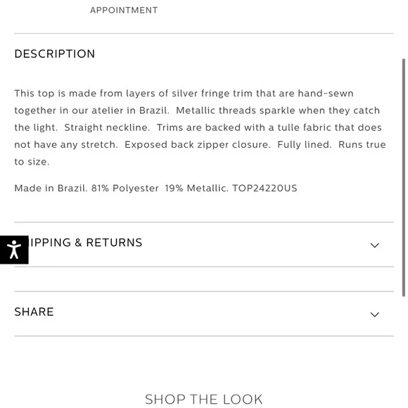 PatBO cropped metallic fringe top - Picture 4 of 5